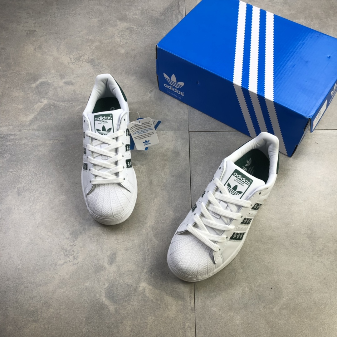 120 公司级 阿迪达斯Adidas Superstar 贝壳头经典百搭小白鞋 FZ1968