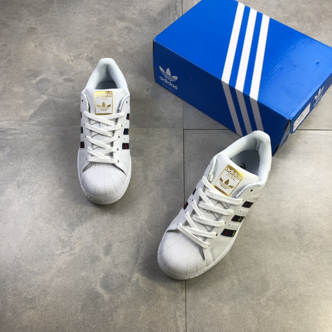 120 公司级 阿迪达斯Adidas Superstar 贝壳头经典百搭小白鞋 FZ0059