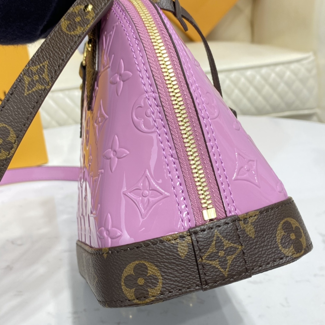 顶级原单M90583银色90584紫粉漆皮ALMABB手袋本款AlmaBB手袋闪耀MonogramVer