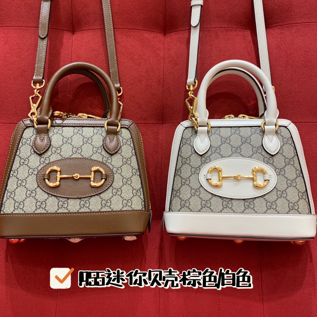 Gucci Horsebit High
 Bags Handbags Brown White Mini