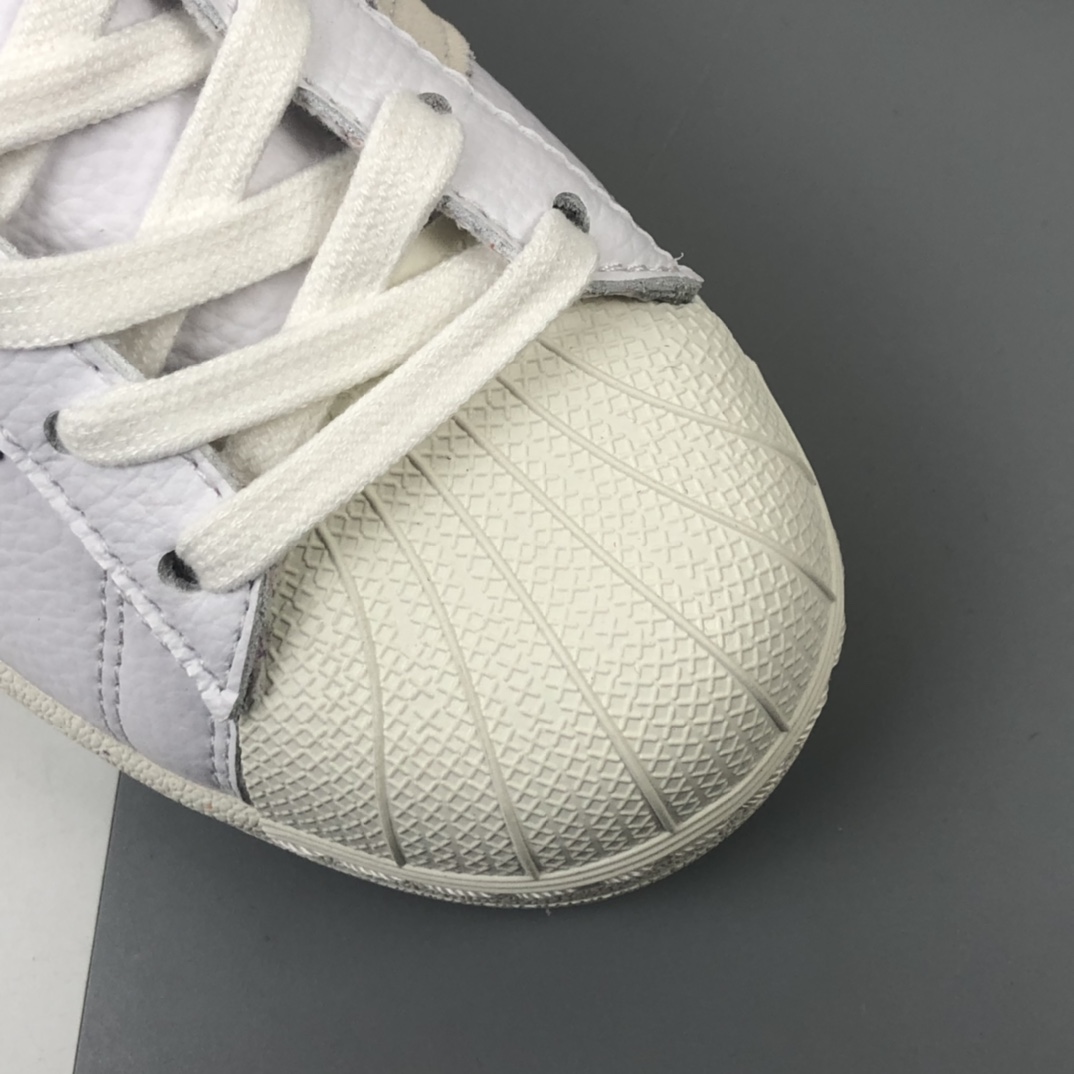 200 Adidas Originals Superstar  三叶草联名50周年 白科技紫橙 贝壳头经典百搭休闲运动板鞋 FW8087