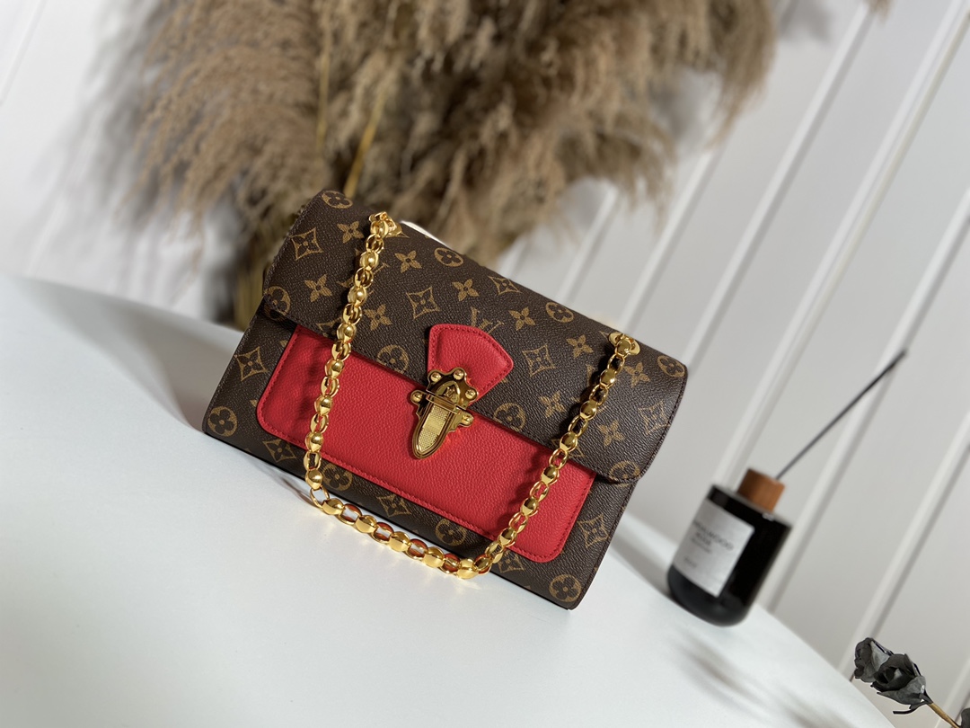 Louis Vuitton Crossbody & Shoulder Bags Red Monogram Canvas Calfskin Cowhide M41731