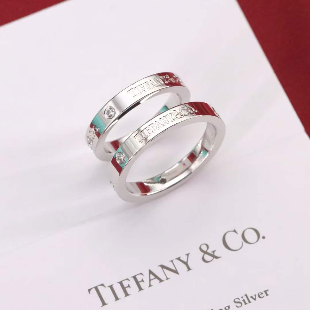 Tiffany & Co. Tiffany&Co.蒂芙尼三钻 情侣对戒 纯银