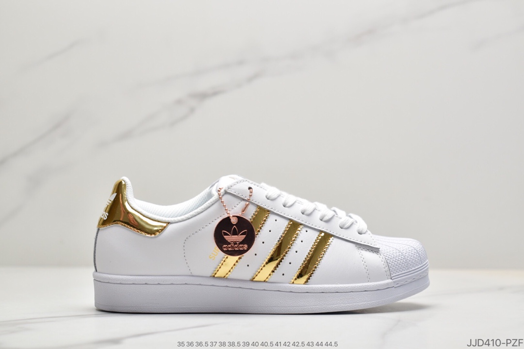 130 公司级 阿迪达斯Adidas  Superstar 经典金标贝壳头 C77124