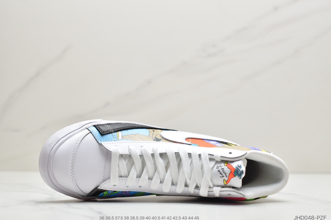 190 公司级耐克Nike 开拓者高帮休闲运动板鞋 插画师Ruohan Wang x Nike Blazer Mid ‘ 77 Flyleather QS（2020）华人艺术家联名 CZ3775-900