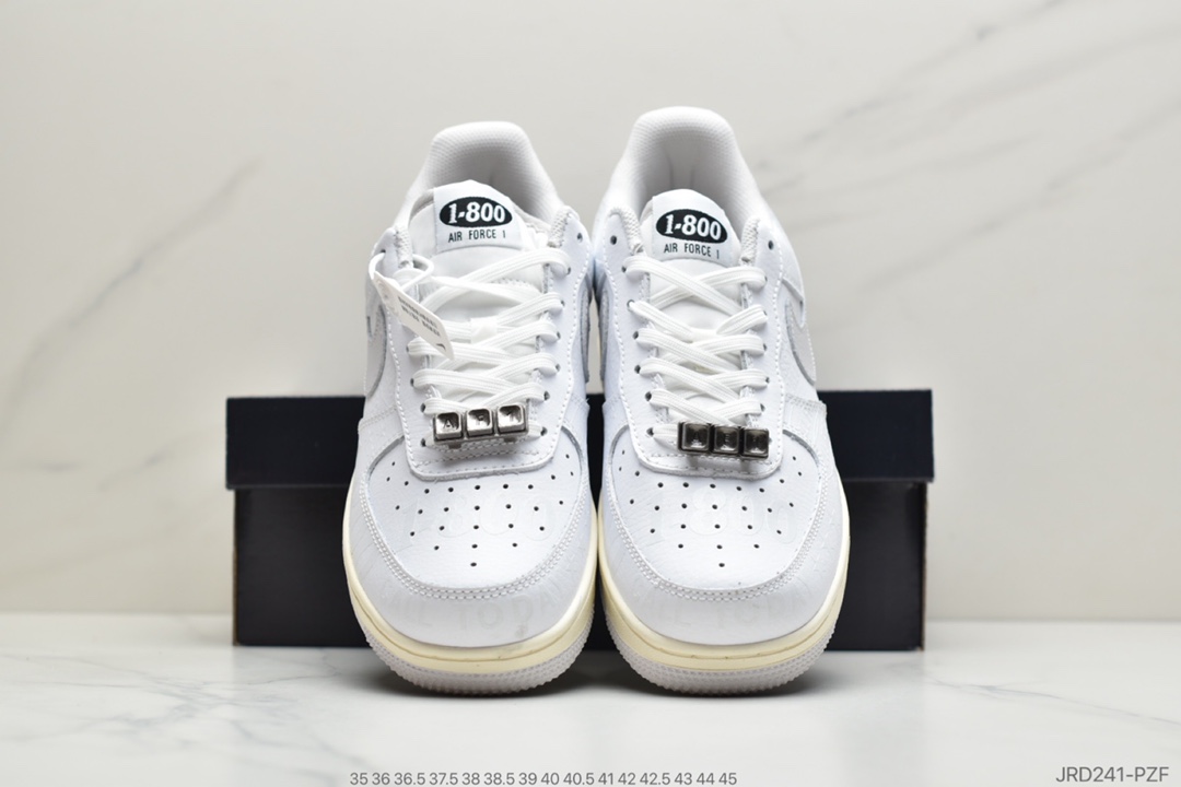 210 公司级耐克Nike Air Force 1 '07 Premium ”Toll Free”白灰 CJ1631- 100