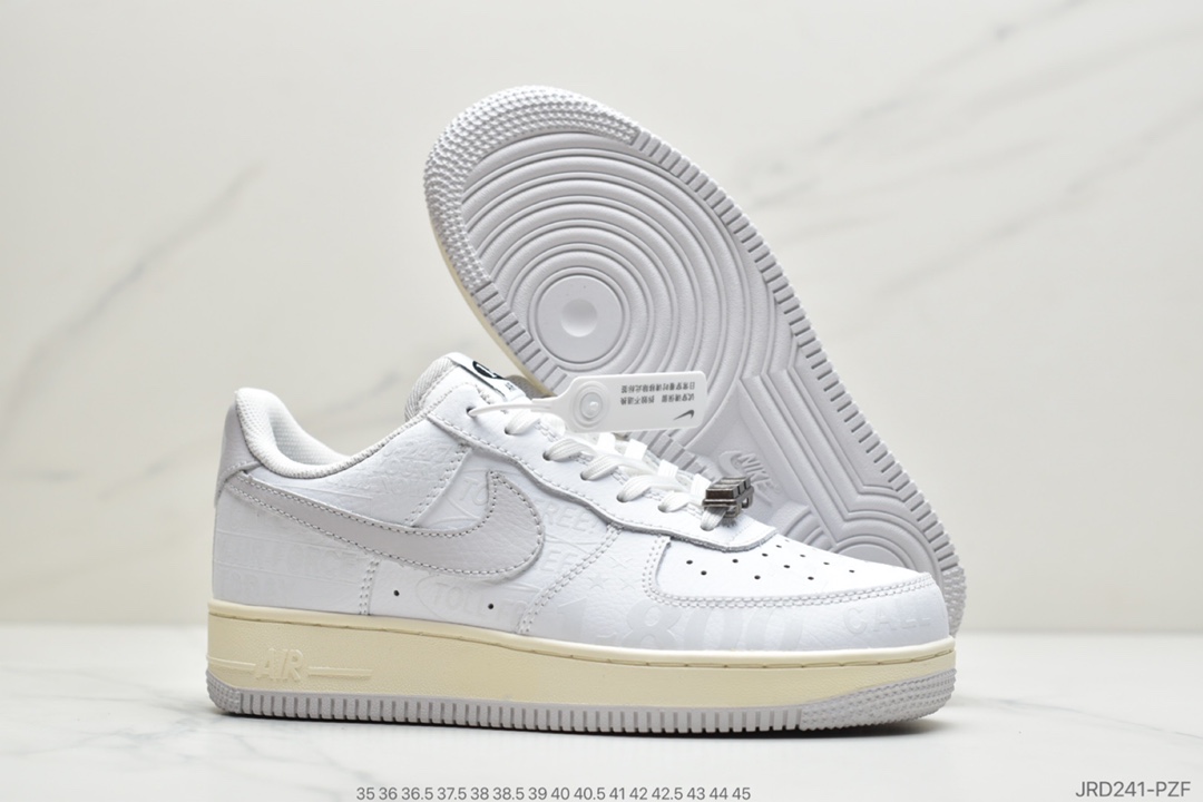 210 公司级耐克Nike Air Force 1 '07 Premium ”Toll Free”白灰 CJ1631- 100