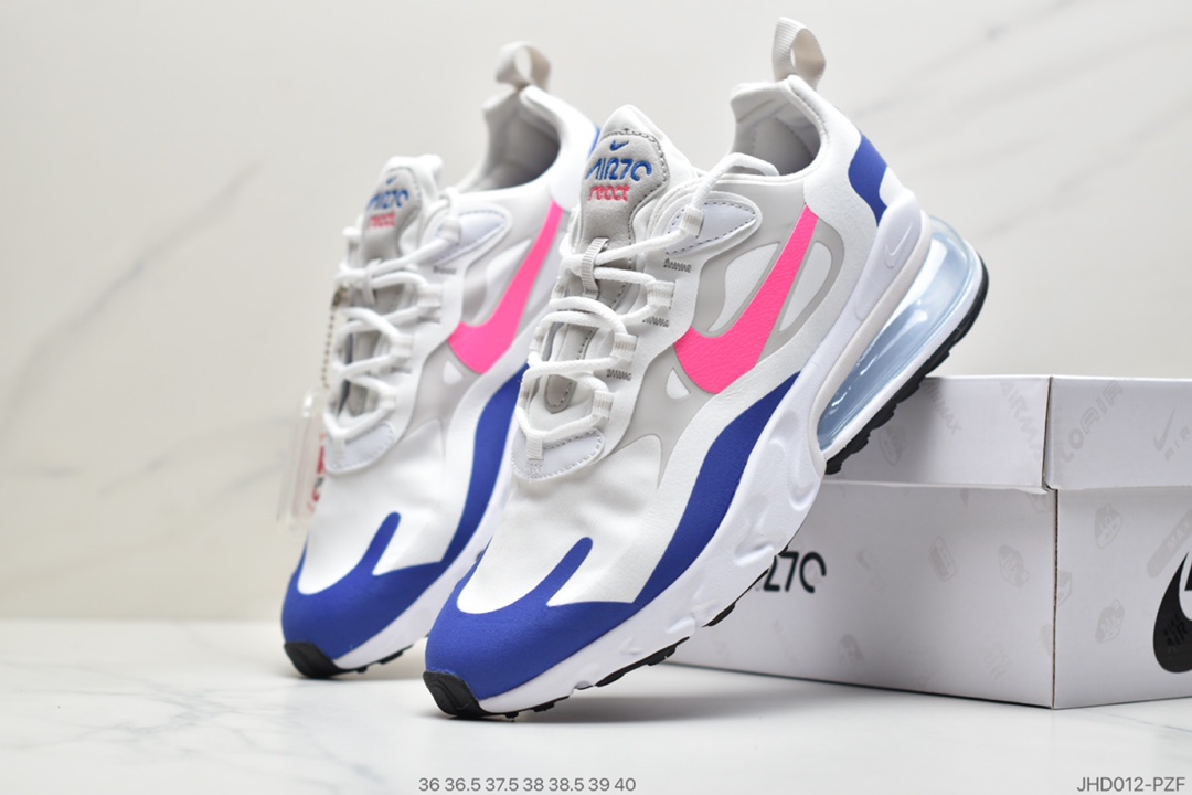 190 耐克Nike Air Max 270 React QP ”White/Light Blue”270瑞亚赛车系列后半掌气垫百搭运动慢跑鞋 CU7833-101