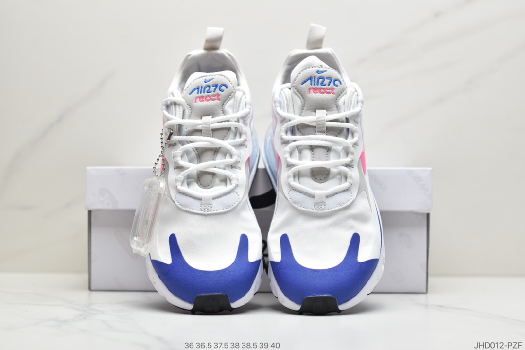 190 耐克Nike Air Max 270 React QP ”White/Light Blue”270瑞亚赛车系列后半掌气垫百搭运动慢跑鞋 CU7833-101