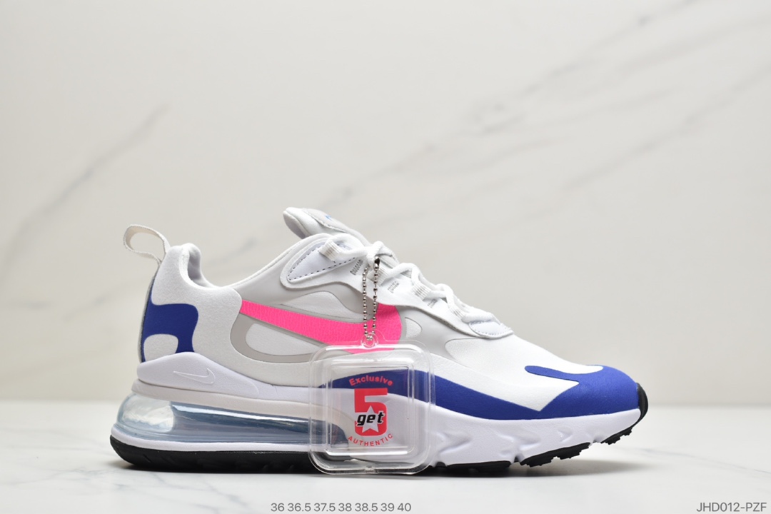 190 耐克Nike Air Max 270 React QP ”White/Light Blue”270瑞亚赛车系列后半掌气垫百搭运动慢跑鞋 CU7833-101