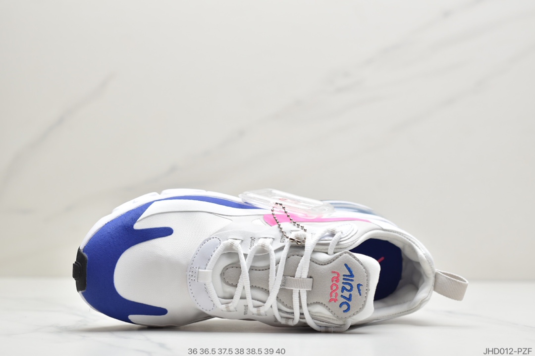 190 耐克Nike Air Max 270 React QP ”White/Light Blue”270瑞亚赛车系列后半掌气垫百搭运动慢跑鞋 CU7833-101