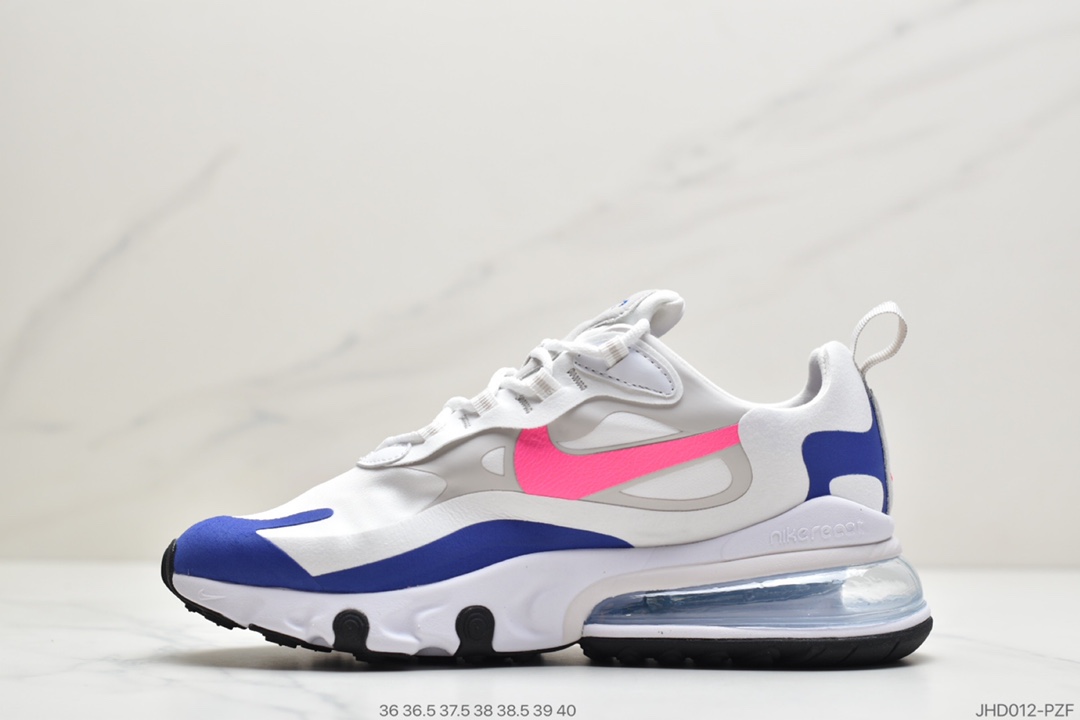 190 耐克Nike Air Max 270 React QP ”White/Light Blue”270瑞亚赛车系列后半掌气垫百搭运动慢跑鞋 CU7833-101