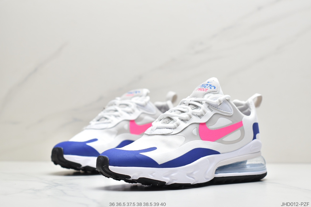 190 耐克Nike Air Max 270 React QP ”White/Light Blue”270瑞亚赛车系列后半掌气垫百搭运动慢跑鞋 CU7833-101