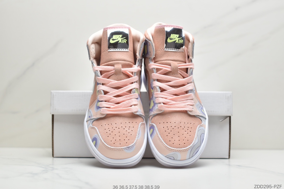 230 公司级Air Jordan 1 Mid白银紫 奶牛中帮 AJ1 乔丹1代 CW6008-600