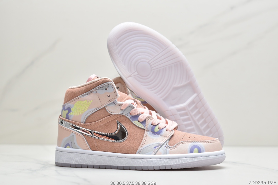 230 公司级Air Jordan 1 Mid白银紫 奶牛中帮 AJ1 乔丹1代 CW6008-600
