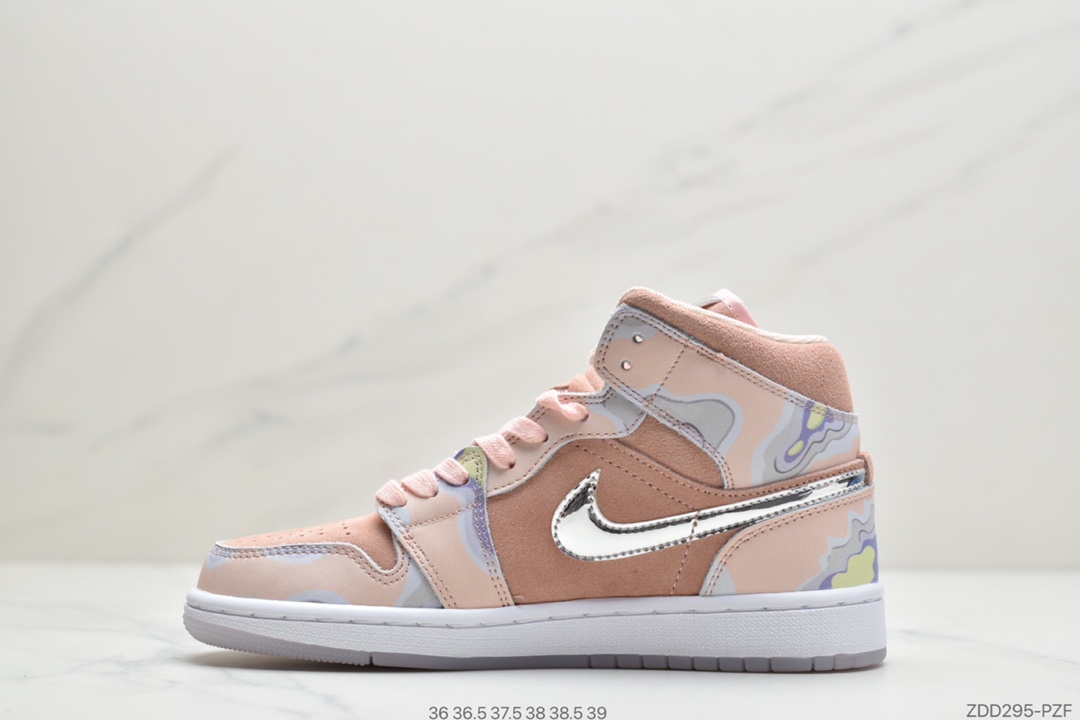 230 公司级Air Jordan 1 Mid白银紫 奶牛中帮 AJ1 乔丹1代 CW6008-600