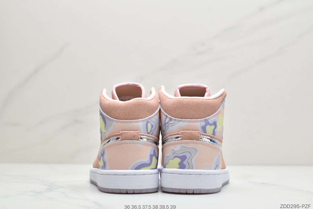 230 公司级Air Jordan 1 Mid白银紫 奶牛中帮 AJ1 乔丹1代 CW6008-600