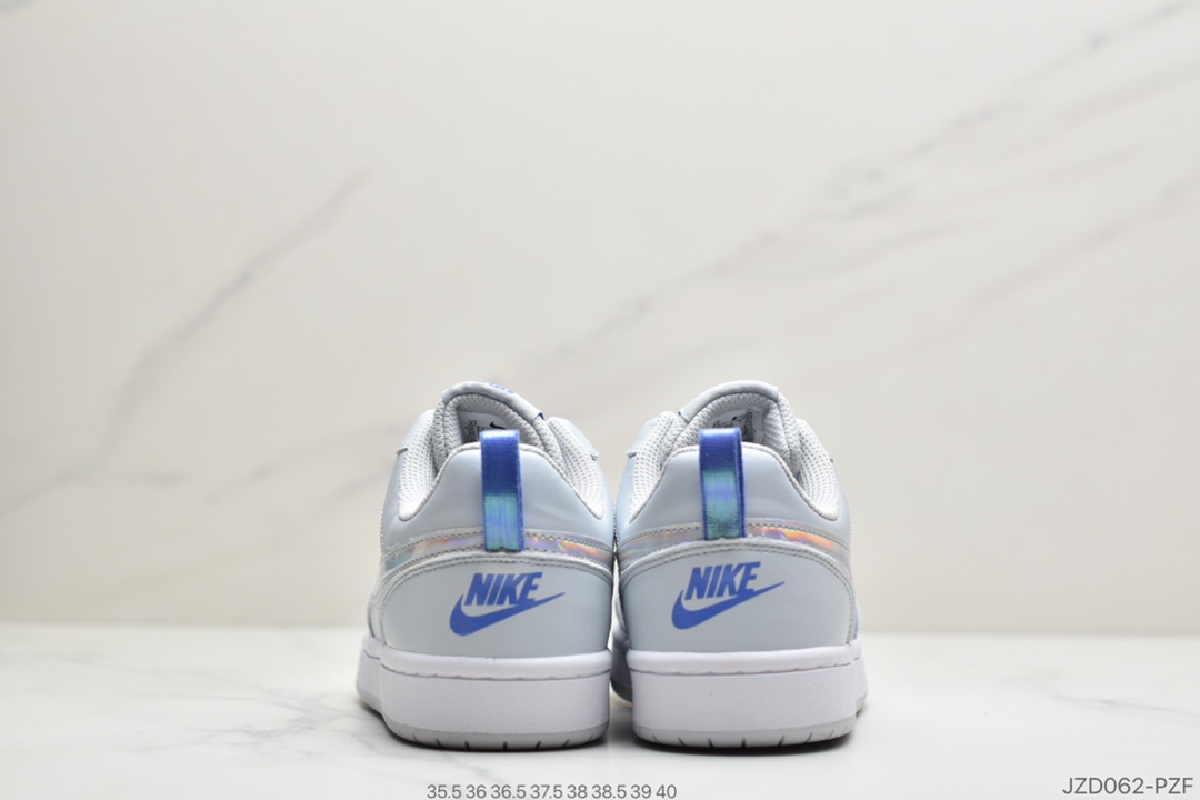 140 Nike Court Borough Low SE”White/Pink/Tie-Dye Flower”学院系列休闲运动皮革板鞋“皮革白浅粉扎染花卉” CJ2239-401