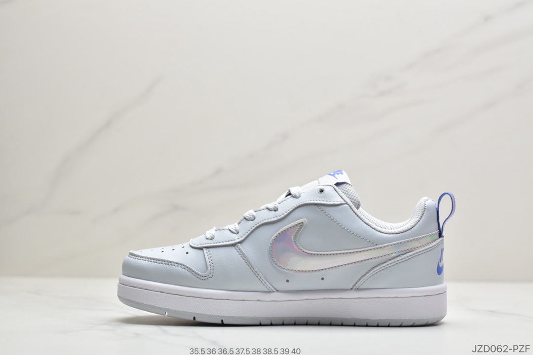 140 Nike Court Borough Low SE”White/Pink/Tie-Dye Flower”学院系列休闲运动皮革板鞋“皮革白浅粉扎染花卉” CJ2239-401