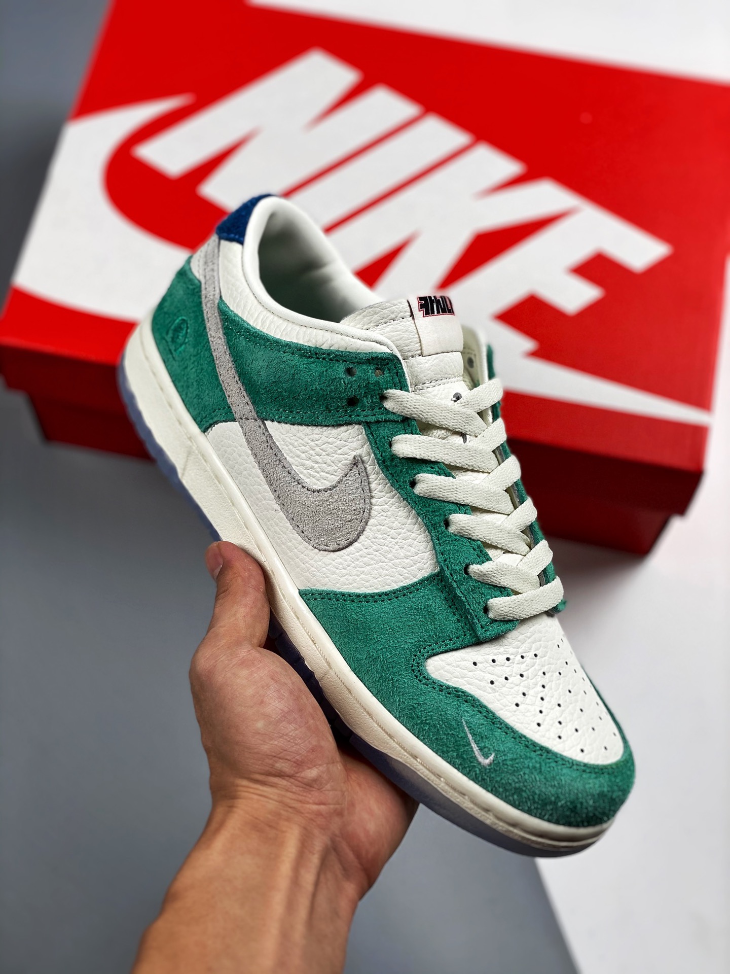 Kasina x Dunk Low "Road Sign" línea de producción pura, verde turbina, Tiffany #etiqueta tejida de fábrica original, co…