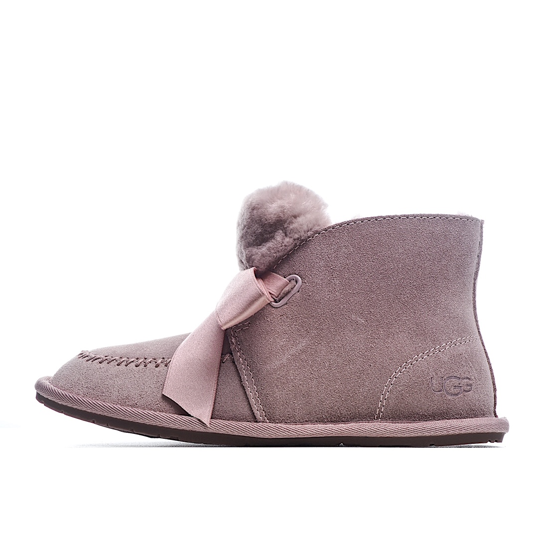 I0 UGG凯琳6代蝴蝶结加绒雪地靴正品包装，海外代购指定版本采用河南UGG代工厂隆丰原厂A级防污防水皮料，羊皮毛一体，防滑耐磨TPR牛筋底，耐磨舒适。