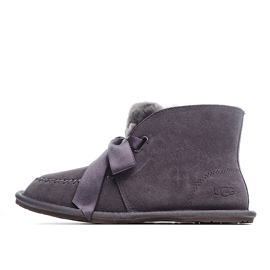 I0 UGG凯琳6代蝴蝶结加绒雪地靴正品包装，海外代购指定版本采用河南UGG代工厂隆丰原厂A级防污防水皮料，羊皮毛一体，防滑耐磨TPR牛筋底，耐磨舒适。