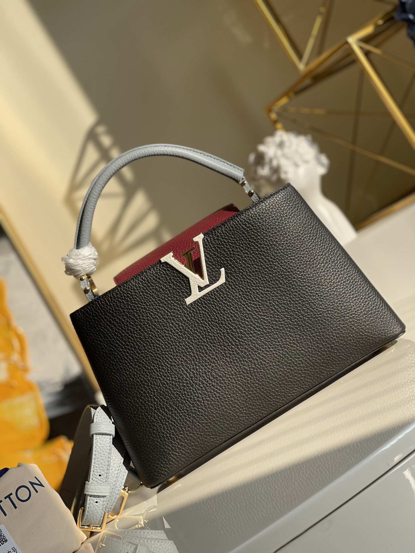 Louis Vuitton LV Capucines Bags Handbags Blue Light Purple Red Lychee Pattern Cowhide Sheepskin Casual M57221