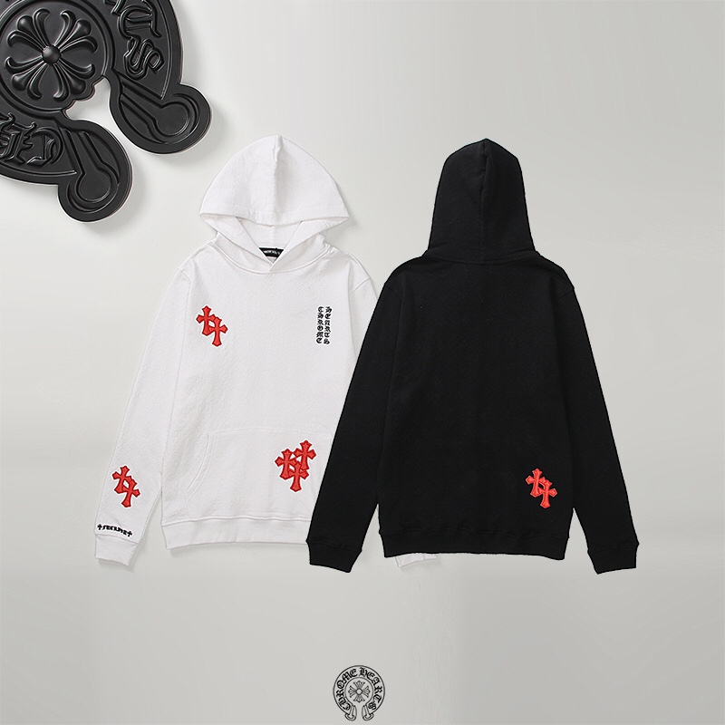 Chrome Hearts Clothing Hoodies Black Red White Sheepskin Fall Collection Hooded Top