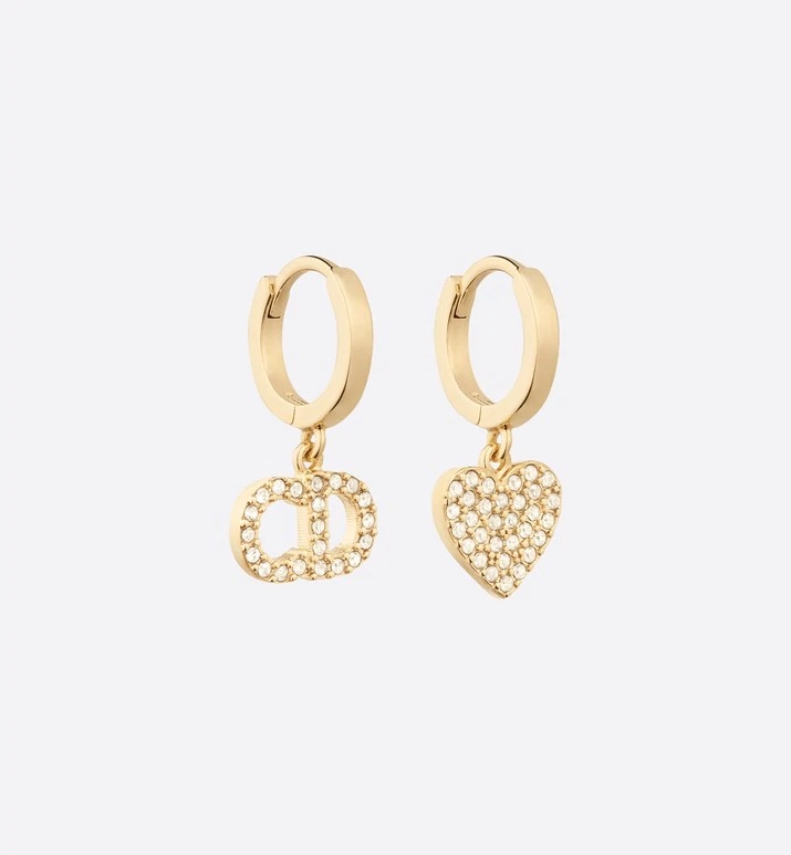 NO:104014,Di0r new Clair D Lune earrings combine elegant temperament and modern style. They are carefully crafted with gold finish metal rings. The 