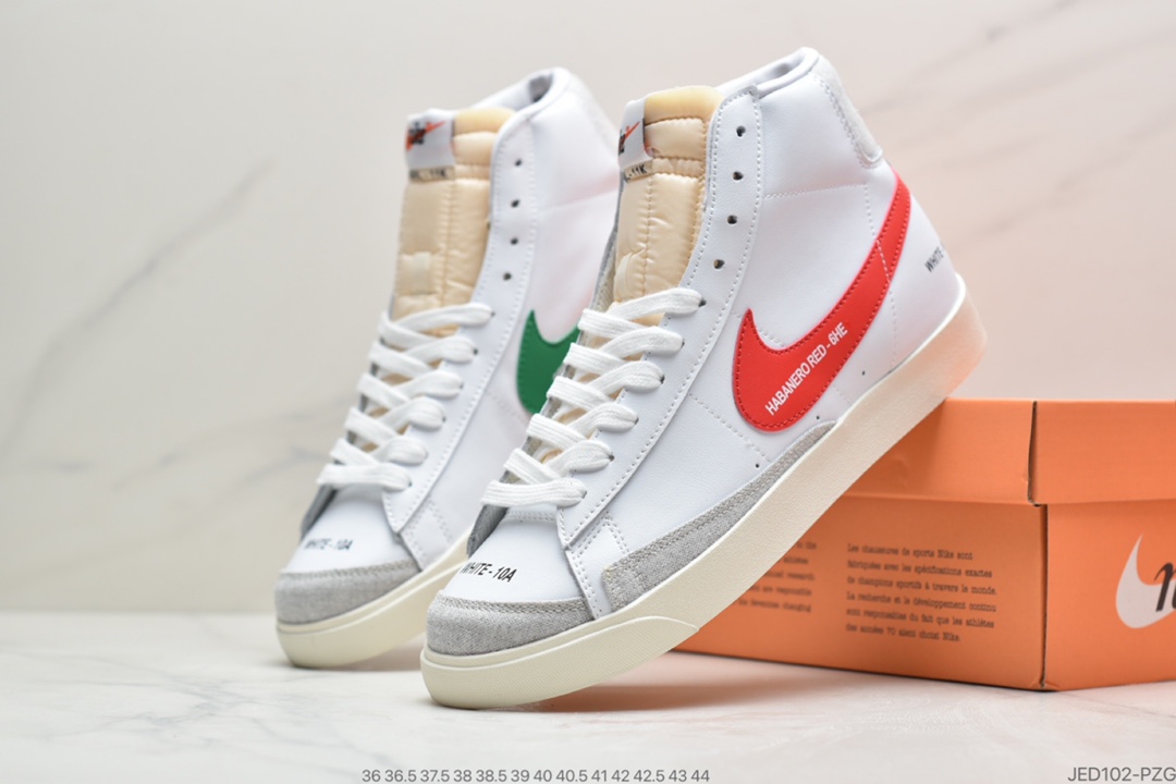 150 公司级耐克Nike Blazer Mid '77 开拓者四色勾黑色高帮百搭休闲板鞋 DA2142-046