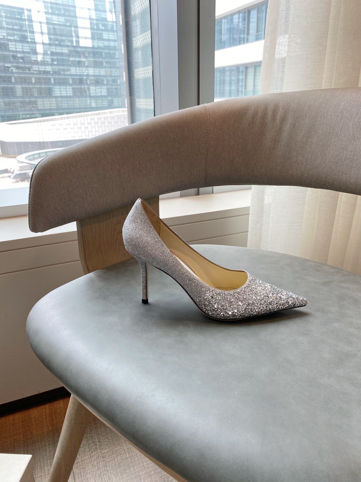 JIMMY CHOO 2025 Best Seller Low-Cut Shoes Pointed Toe Design + Imported Full-Grain Crystal Lambskin 1.0/6.5/8.5cm
