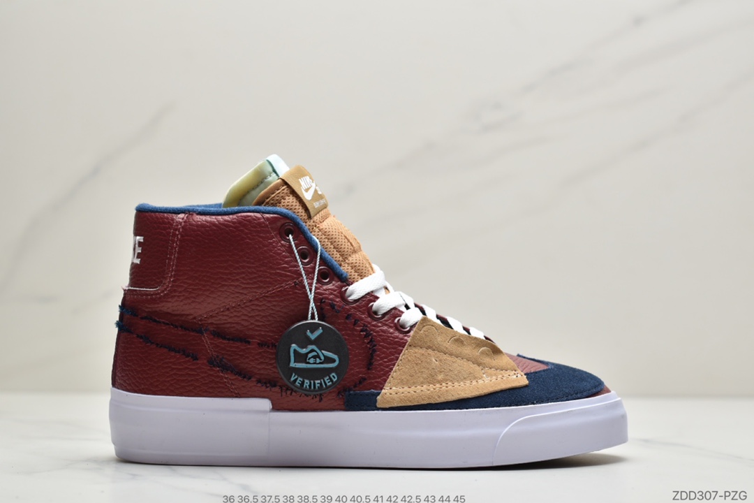 220 公司级耐克Nike SB Blazer Mid Edge “Team Red”解构拆钩补丁风开拓者高帮 DA2189-600