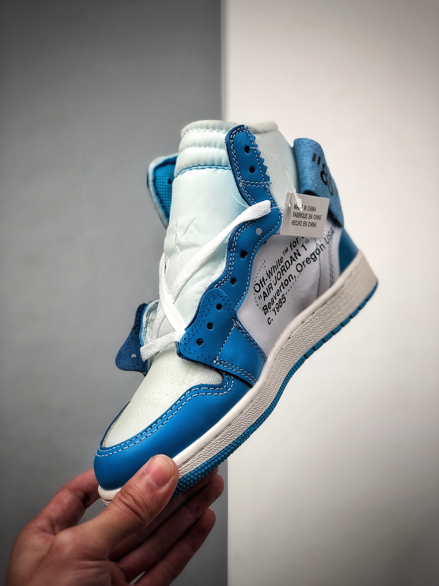 300  Air Jordan 1 X OFF-WHITE 高帮 北卡蓝联名 AJ1 乔丹1代 AQ0818-148