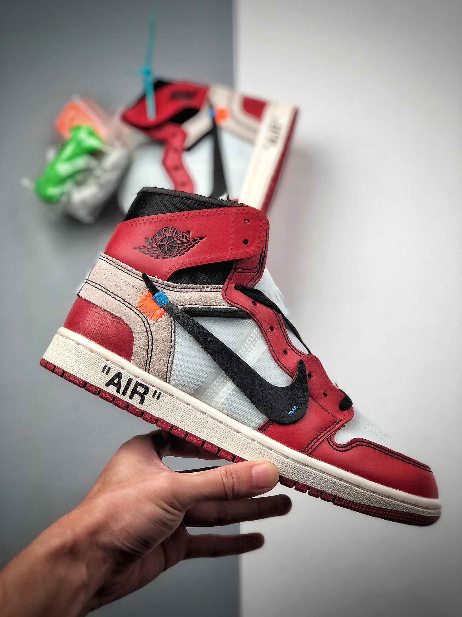 300  Air Jordan 1 X OFF-WHITE 高帮 白红联名 AJ1 乔丹1代 AA3834-101