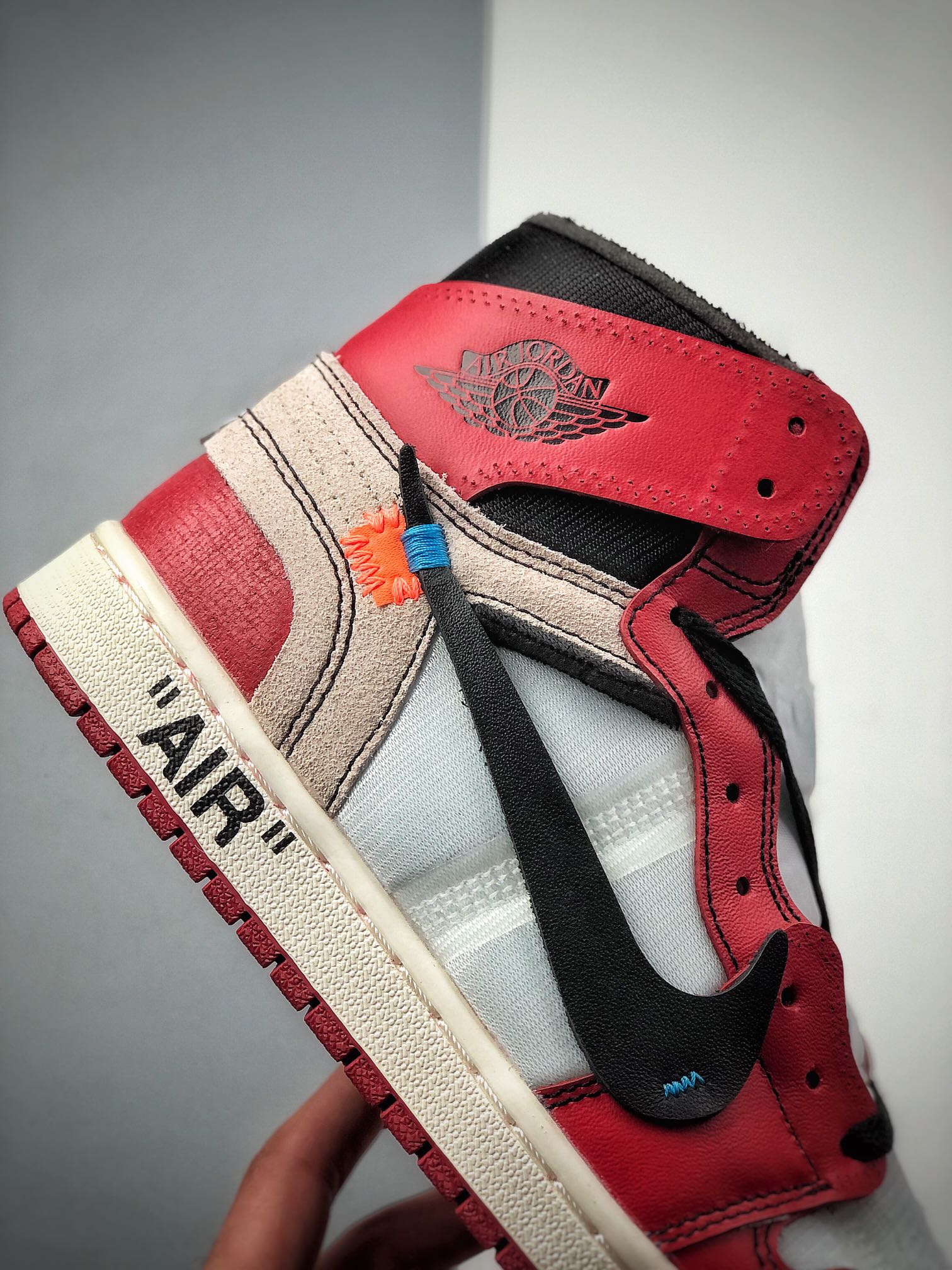 300  Air Jordan 1 X OFF-WHITE 高帮 白红联名 AJ1 乔丹1代 AA3834-101