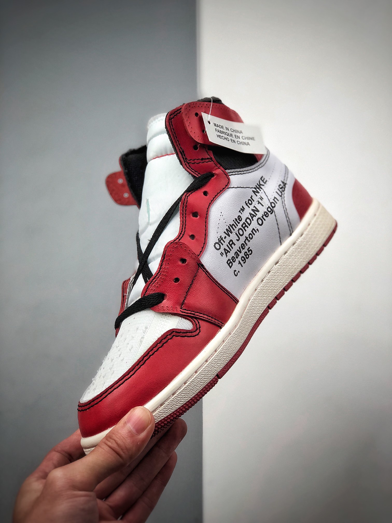 300  Air Jordan 1 X OFF-WHITE 高帮 白红联名 AJ1 乔丹1代 AA3834-101