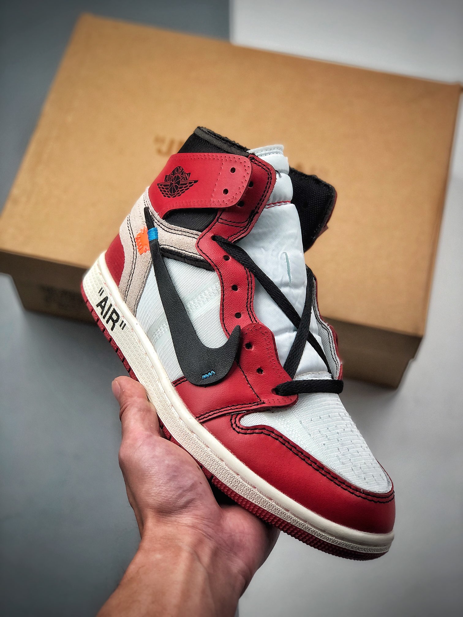 300  Air Jordan 1 X OFF-WHITE 高帮 白红联名 AJ1 乔丹1代 AA3834-101