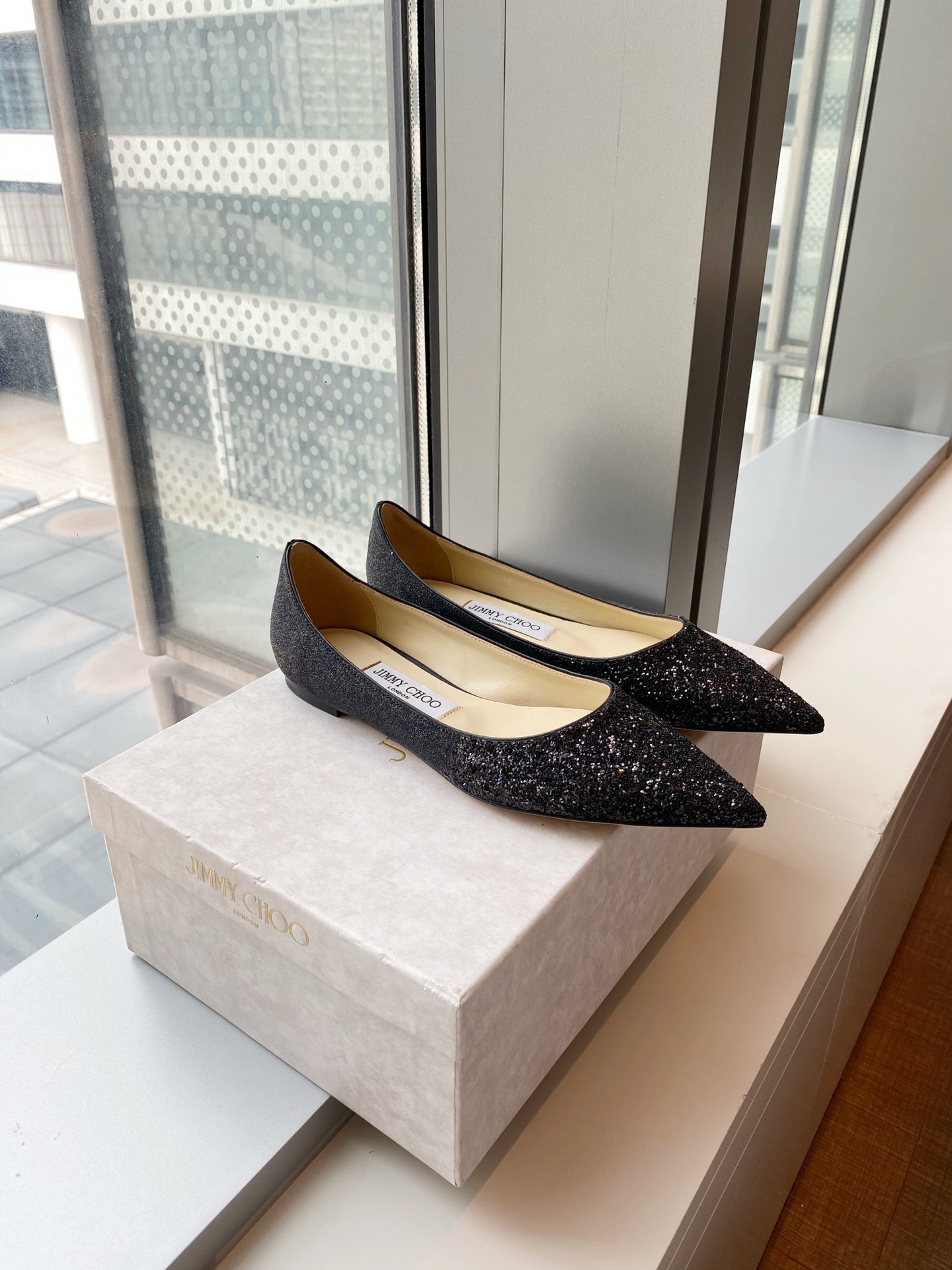 JIMMY CHOO 2025 Bestseller Low-Cut Shoes Pointed Toe Design + Imported Full-Grain Crystal Lambskin 1.0/6.5/8.5cm