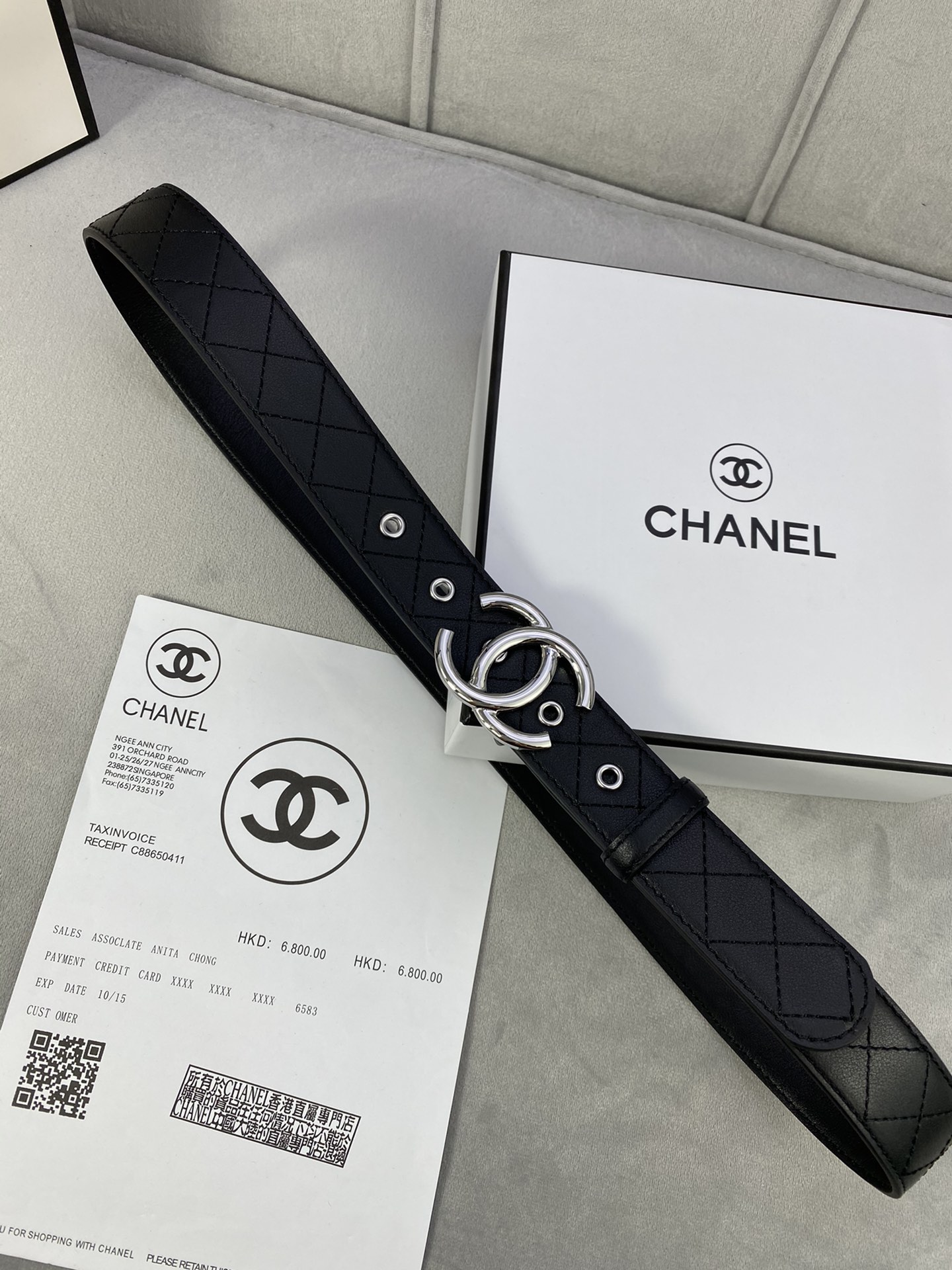 Original width 3.0cm Chanel classic stitched grid double-sided top-layer cowhide handmade exquisite gold silver gun col…