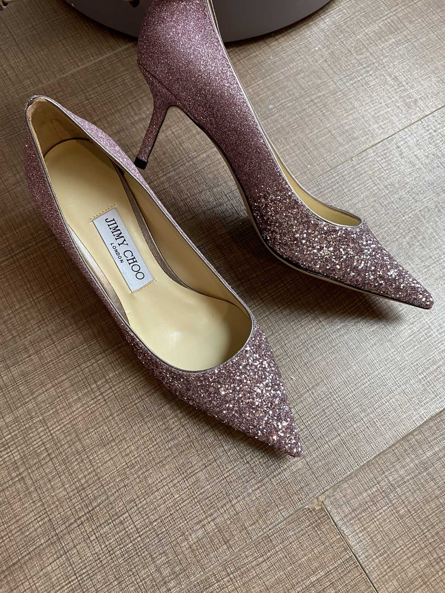 JIMMY CHOO 2025 Bestseller Pump Pointed Toe Design + Imported Full-Grain Crystal Lambskin 1.0/6.5/8.5cm