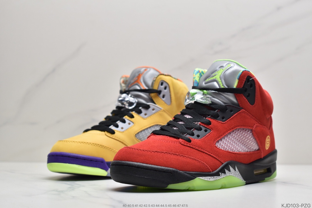 450 公司级乔丹 AJ5 鸳鸯 红黄色 Air Jordan 5 “What The”鸳鸯整CZ5725-700-莆田鞋,莆田鞋货源,高仿鞋,高仿鞋货源,安福档口,莆田高仿鞋,莆田鞋批发,高仿鞋批发,莆田高仿运动鞋,高仿运动鞋,莆田运动鞋 450 公司级乔丹 AJ5 鸳鸯 红黄色 Air Jordan 5 “What The”鸳鸯整CZ5725-700