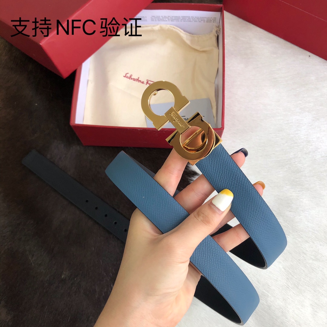[Ferragamo Belts]Ferragamo wide 2.5 high-quality calfskin with all-copper bout