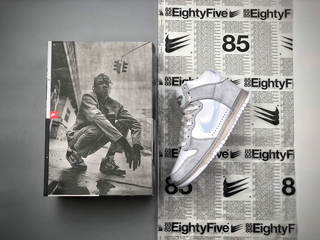 Slam Jam x Nike Dunk High Serie de colaboración Zapatillas de skate de caña alta de cuero de gamuza para ocio