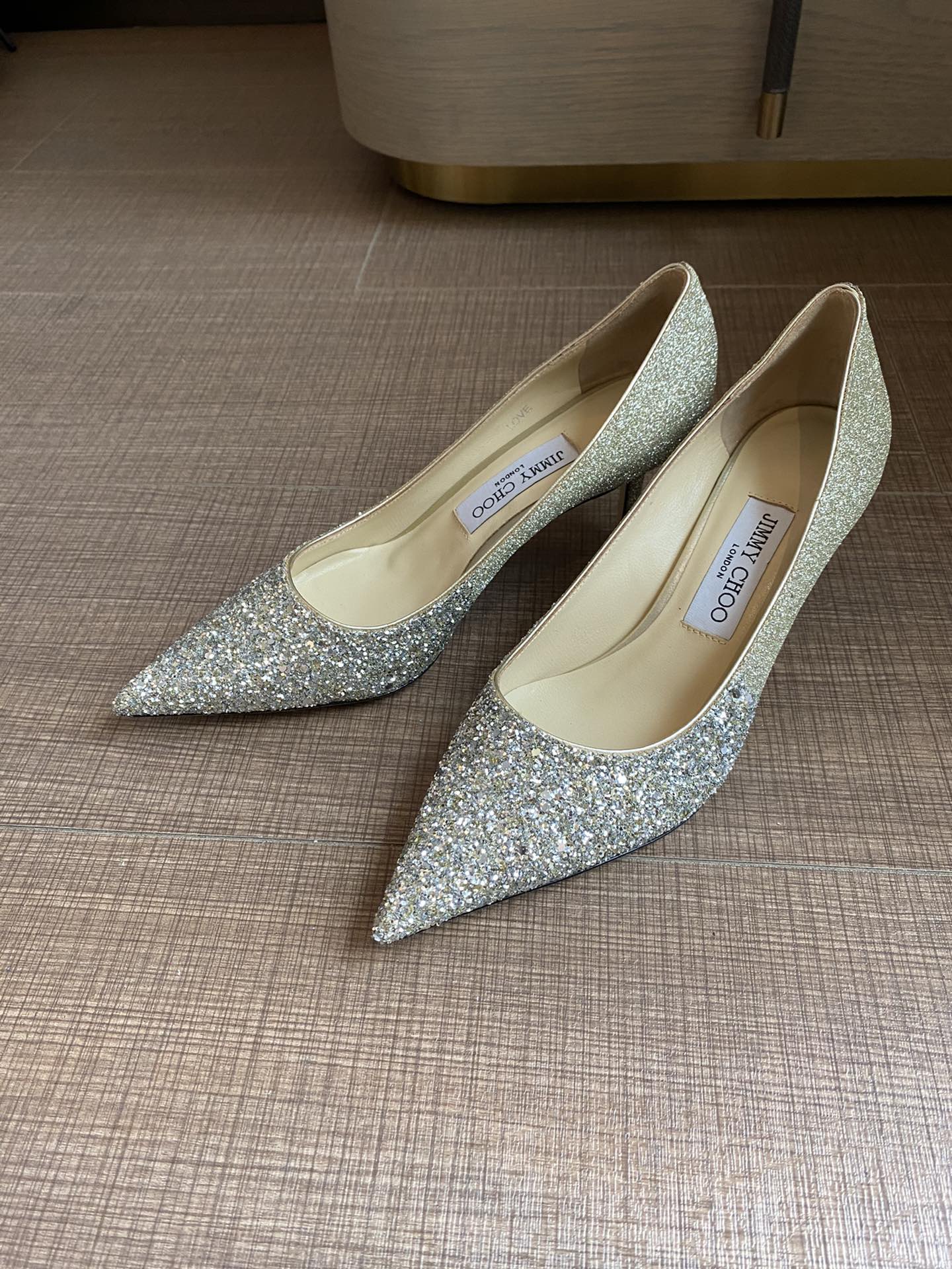 JIMMY CHOO 2025 Best Seller Low-Cut Shoes Pointed Toe Design + Imported Full-Grain Crystal Lambskin 1.0/6.5/8.5cm