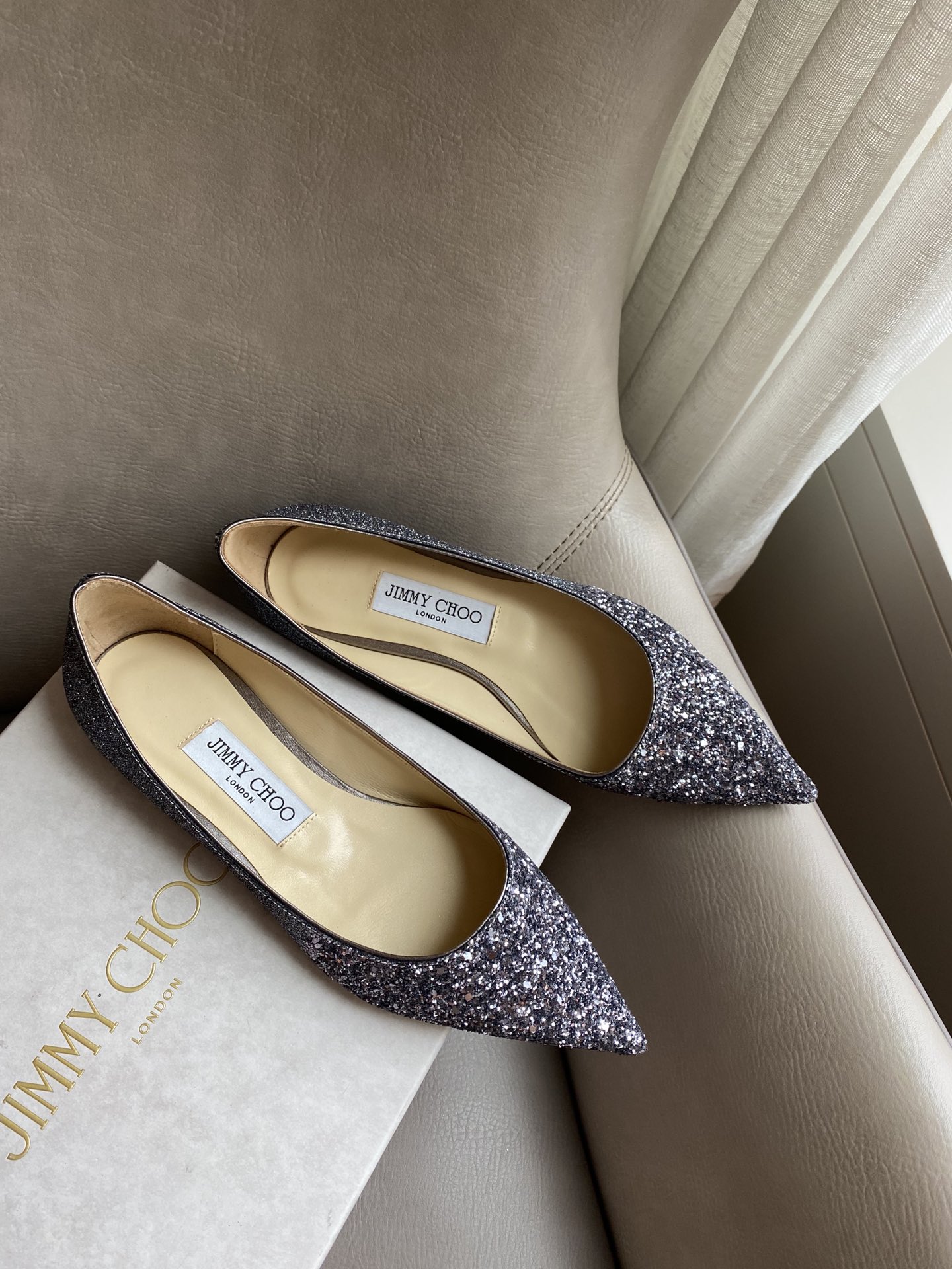 JIMMY CHOO 2025 Best Seller Pumps Pointed Toe Design + Imported Full-Grain Crystal Lambskin 1.0/6.5/8.5cm