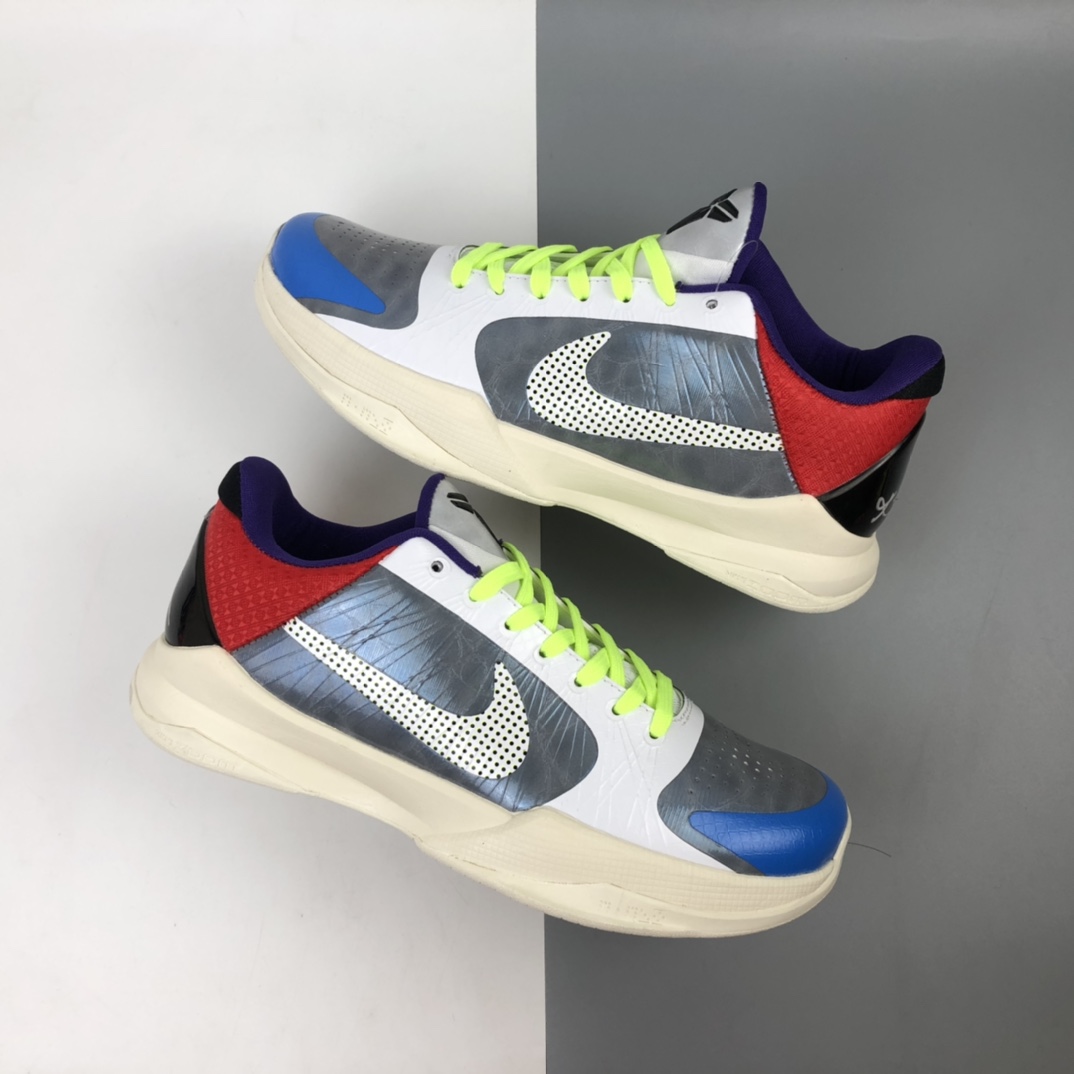 240 Nk Kobe 5 Lakers 科比5代 低帮篮球鞋/塔克 灰白蓝红拼色 CD4991-004