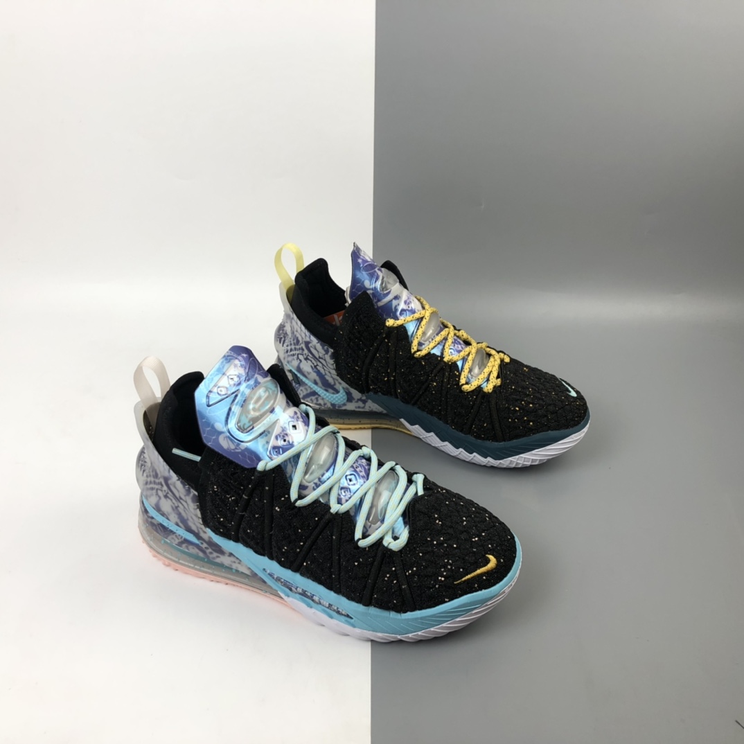 280 Nk LeBron 18 Reflections EP 詹姆斯18代男子篮球鞋  黑面青花纹 DB7644-003