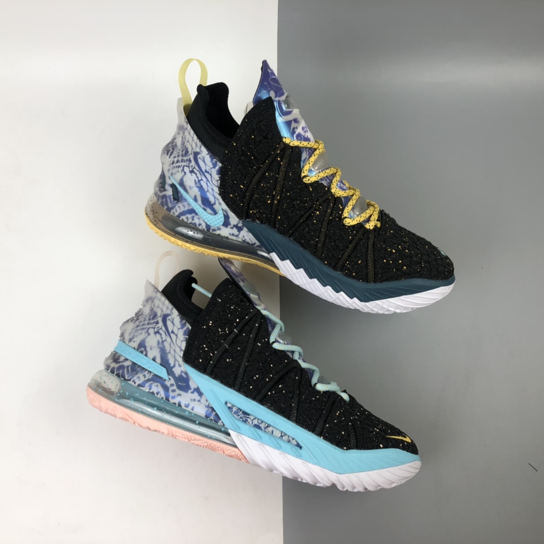 280 Nk LeBron 18 Reflections EP 詹姆斯18代男子篮球鞋  黑面青花纹 DB7644-003
