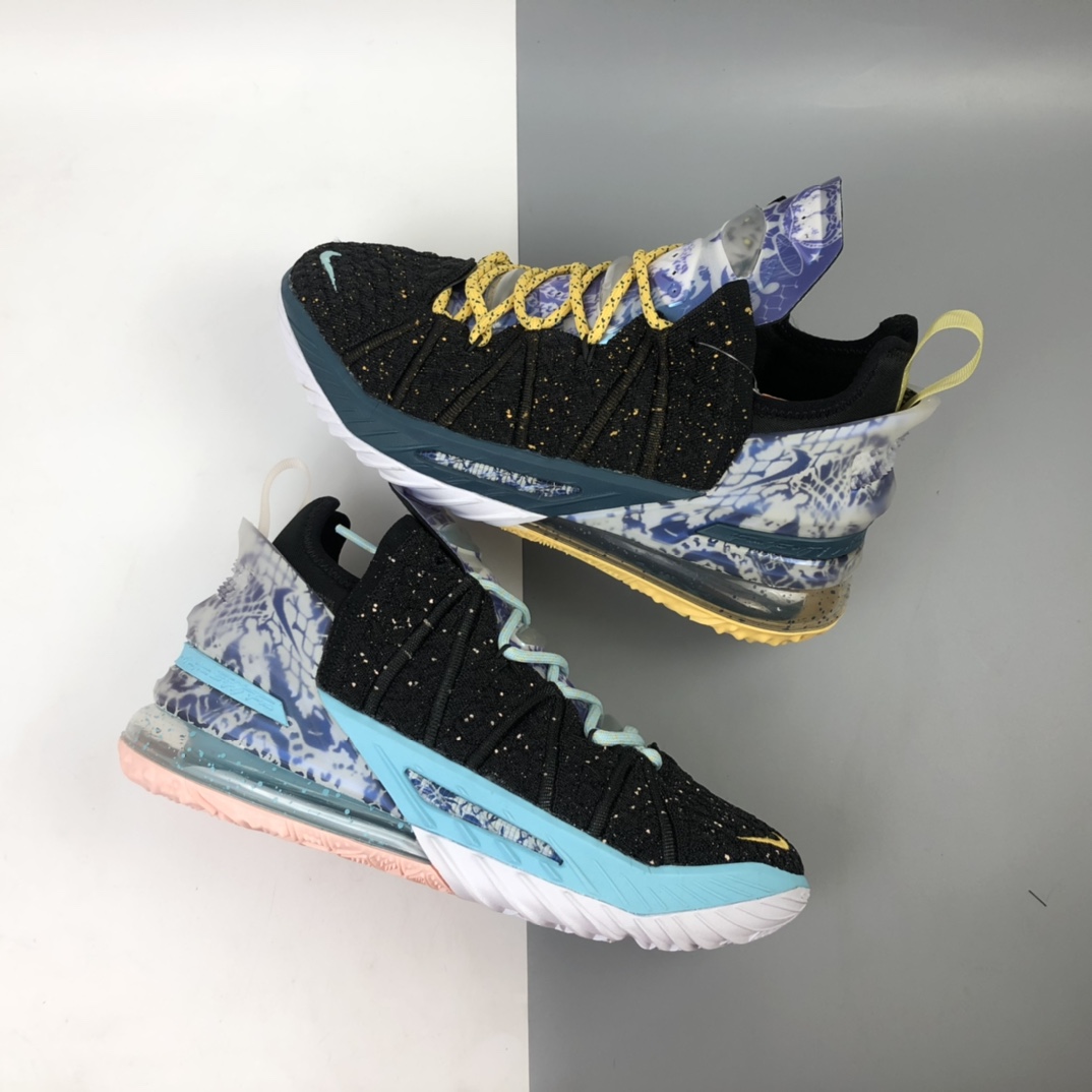 280 Nk LeBron 18 Reflections EP 詹姆斯18代男子篮球鞋  黑面青花纹 DB7644-003