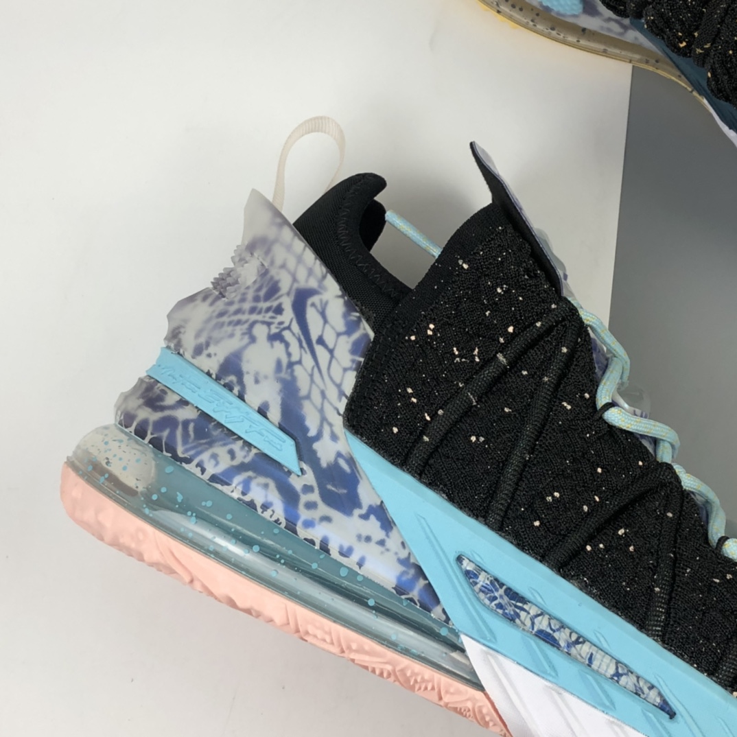 280 Nk LeBron 18 Reflections EP 詹姆斯18代男子篮球鞋  黑面青花纹 DB7644-003